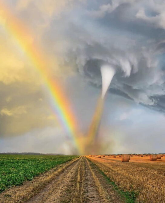 When a tornado and rainbow meet