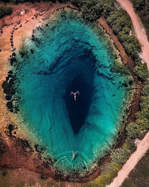 This 150m (490 feet) deep karst spring is nature's blue eye in Izvor Cetine near Cetina, Croatia