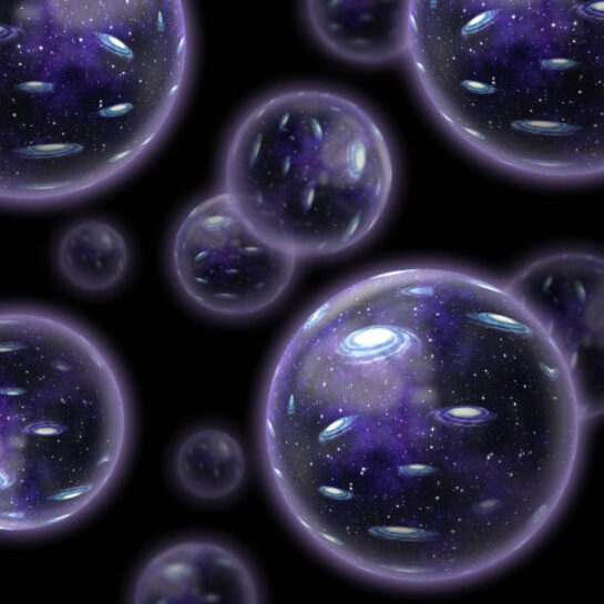 Abstract illustration of a multiverse in a bubble