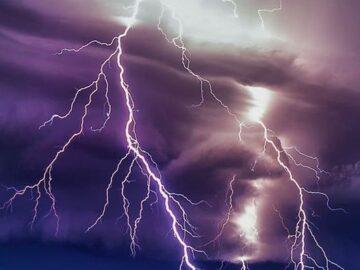 Spectacular lightning storm in Wyoming, United States