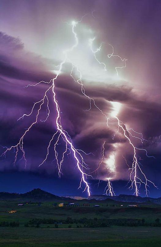 Spectacular lightning storm in Wyoming, United States