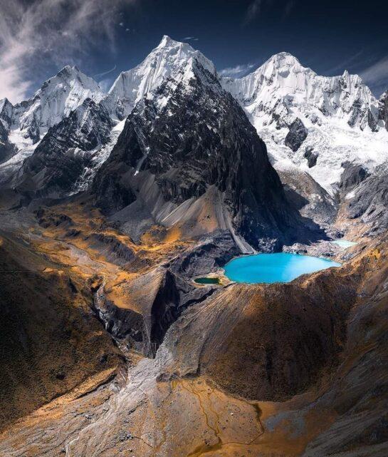 Cordillera Huayhuash mountain range within the Andes of Peru
