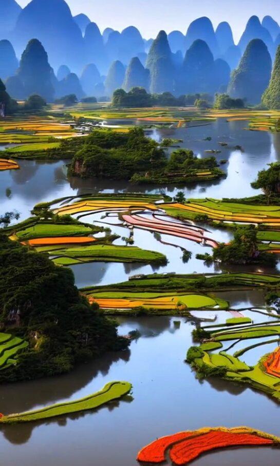 Limestone (karst) mountains in Guilin, China