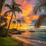 Tropical Sunset Oahu Hawaii