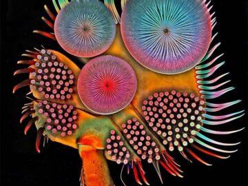 Foot of a beetle under the microscope.